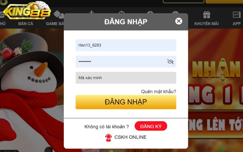 Truy cập vào trang web chính thức của nhà cái King88 thông qua đường link.